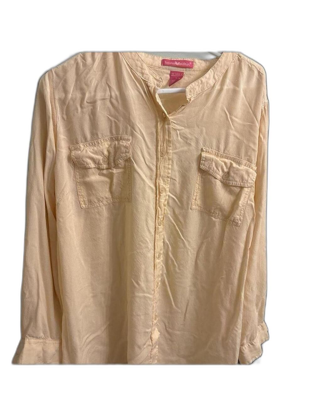 Yellow button-up blouse with a relaxed fit Size XL
